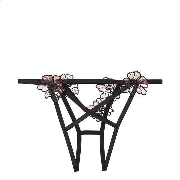 VICTORIAS SECRET Lace Appliqué Tanga Panty NWT! - Picture 4 of 5